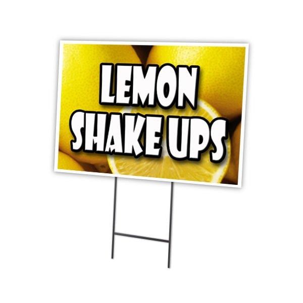 Signmission Lemon Shake Ups Yard Sign & Stake outdoor plastic coroplast window, C-1216 Lemon Shake Ups C-1216 Lemon Shake Ups - main